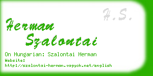 herman szalontai business card